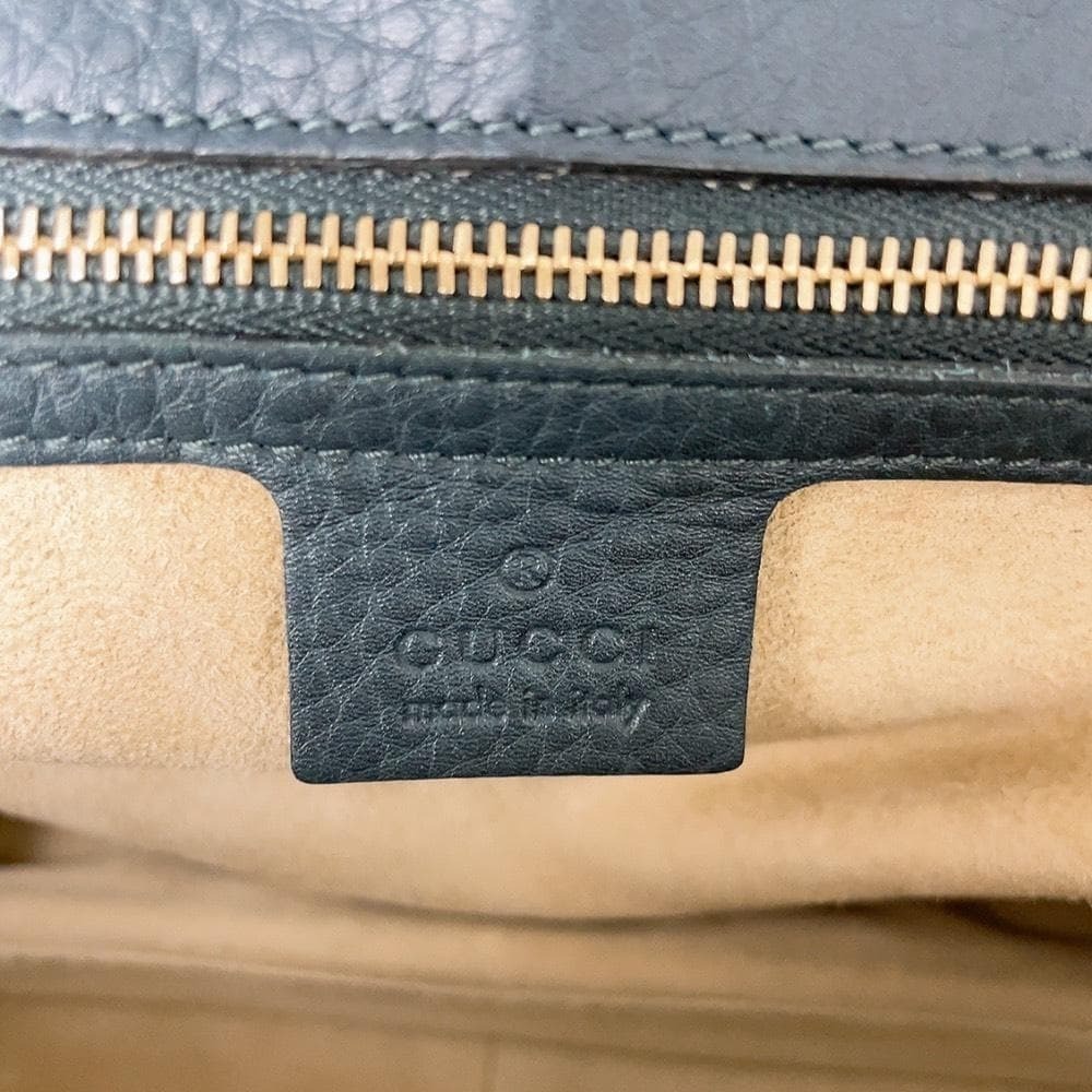 GUCCI Bamboo Handbag Shoulder Bag Leather Tassel Turnlock Closure Mirror - Picture 10 of 10